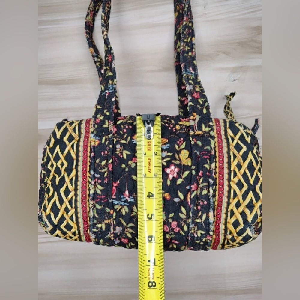 Vera Bradley Ming Black Asian Floral Small Tote Shoulder Bag Purse - Picture 7 of 8